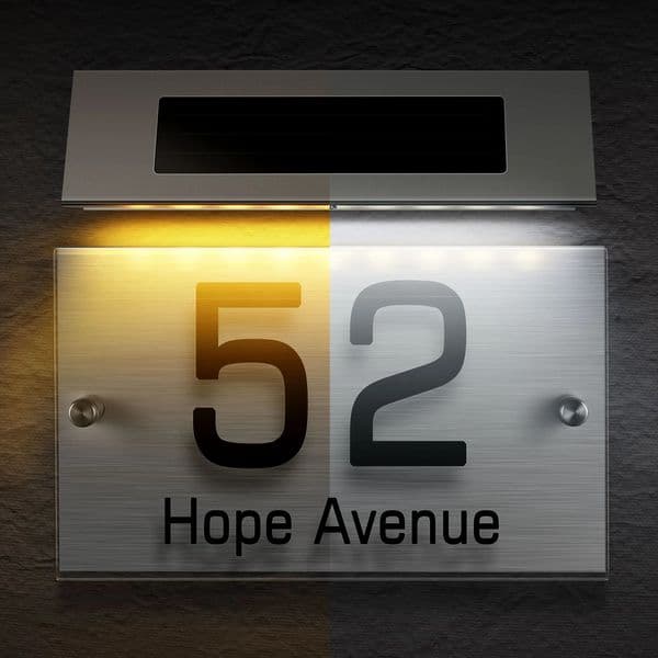 House Number Address Light Solar Doorplate Lamp Sign Lights Outdoor Wall Houses Numbers Front 240823