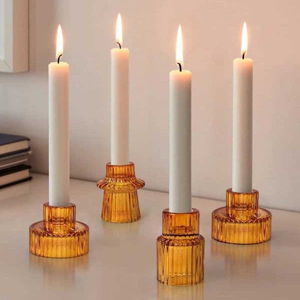 Nordic Glass Candlestick Candle Holders Tealight Candle Stand Transparent Glass Candlestick Candle Base Christmas Home Decor Y240823