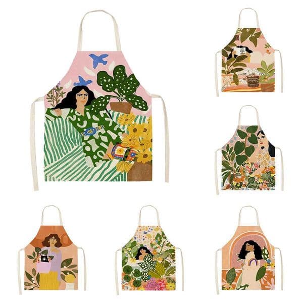 barber Natural Womens kitchen and chef apron Animal Styles Restaurant barman waterproof apron for menand child painting apronXJ2408