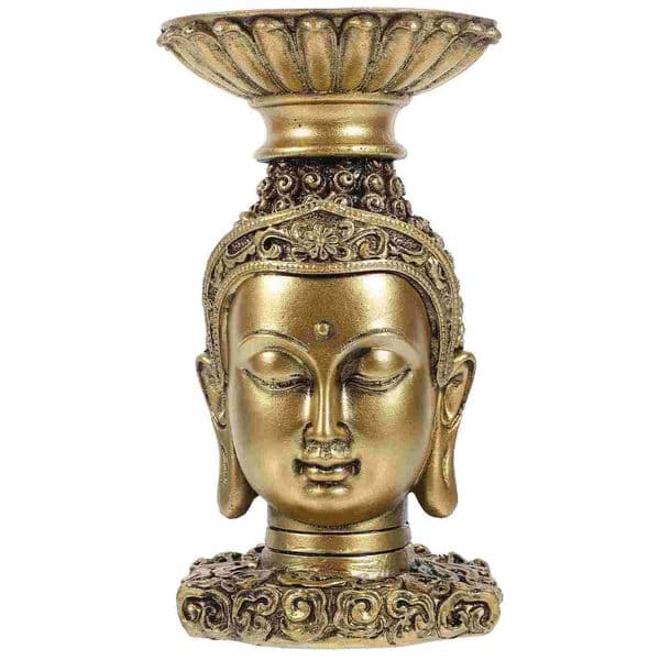 Buddha Statue/God Candlestick Decor Meditating Figure Resin Lamp Holder Y240823