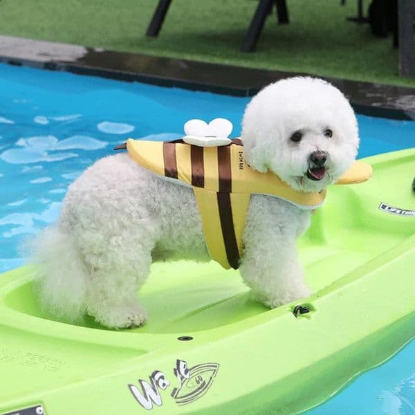 Dog Clothes Undershirt Life Jacket Cooling Cute Bee Dress Up Pet Swimming Clothes Summer Outdoor Summer Flotation Undershirt 240823