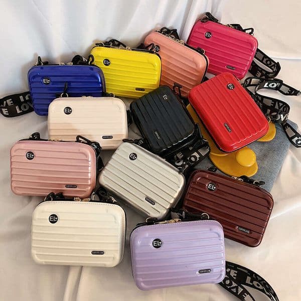 2026 Lage Women's Crossbody Shoulder Fashion Personality Hand-Held Mini Suitcase-Style Box Small Square Bag