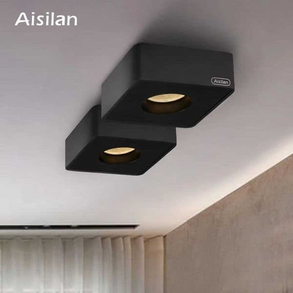 Aisilan LED ultra-thin surface mounted downlight without main light ceiling spot light Square Recessed Lamp living room bedroom Y240822