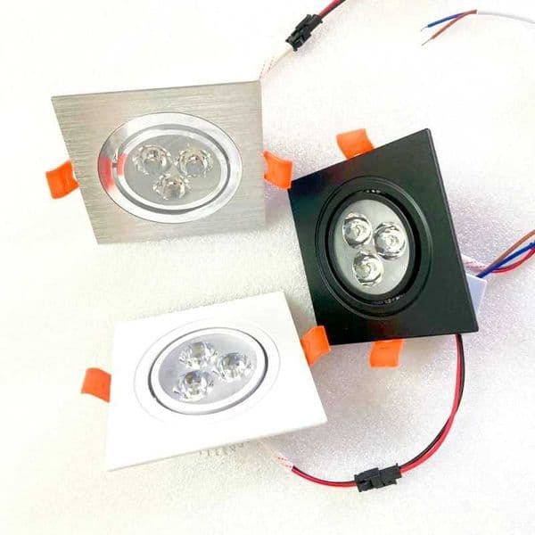 3W 5W 7W Led Ceiling Lamp Recessed Downlight Dimmable Warm / Pure/Cold White Square Spot Light + 220V 110V Driver Y240822