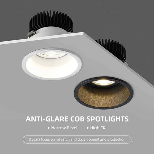 Recessed Anti Glare Dimmable Downlight 7w 9w 12w 15w Led spotlight Ceiling Round Panel Light for hotel Decoration Home Lighting Y240822