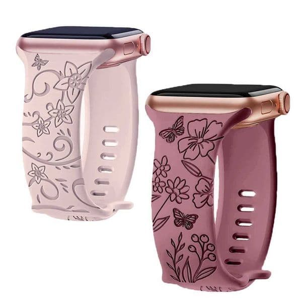 Suitable for Apple Watch strap 44mm 42mm 41mm 40mm 45mm 49mm 44mm floral carving bracelet Correa iwatch series 9 7 SE 6 8 Ultra 2 strap W240824