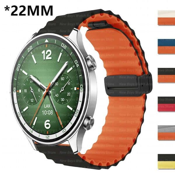 Watch Band Ocean Silicone Strap for OnePlus Watch 2/2R 46mm Smart Watch 22mm Magnetic Sport Band for Garmin Venu 3 45mm Forerunner 965 47mm M240824