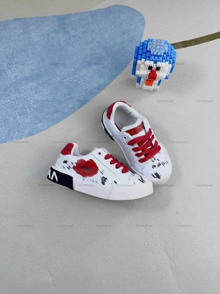 New baby Sneakers Red floral print kids shoes Size 26-35 Box protection girls Casual board shoes boys casual shoes