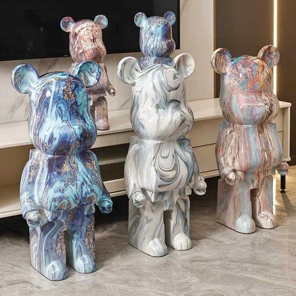 Creative 80cm Lamp Piggy Bank Floor Decor - Violent Bear Piji Bank TV Cabinet Decor W250721