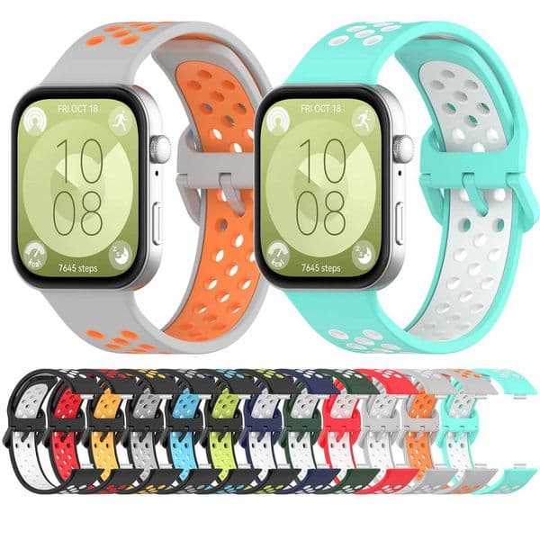 Bicolor Strap For Huawei Watch Fit 3 Smart Watch Two-Color Solicone Breathable Band Bracelet Wristband Fit3 Accessories Wrist Z240824