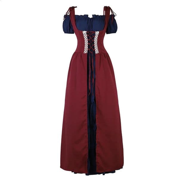 Retro womens clothing Irish medieval dresses Victorian Halloween roleplaying costumes makeup party w240824