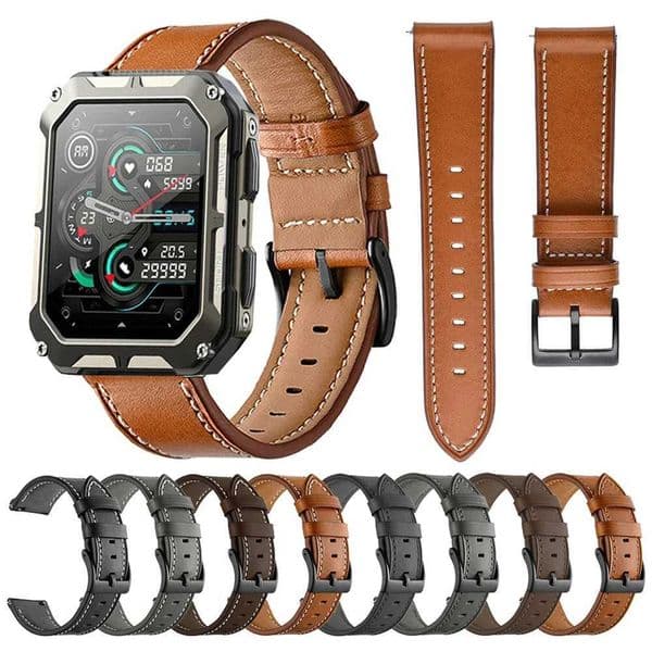 22mm Leather Strap For C20 Pro Smart Wriststrap Bracelet For C20 Pro Watches Bands Replacement Smartwatch Accessories Z240824