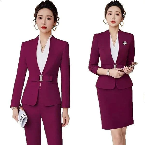 Womens sports pants set long sleeved uniform elegant womens business formal work oversized 2XL 240823