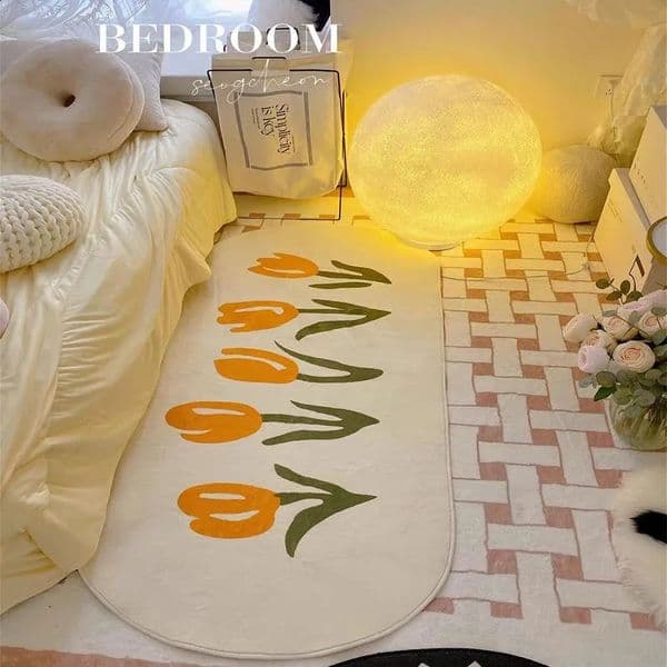 Cute soft bedding short plush childrens bedding childrens room anti slip baby game mat living room floor mat washable 240823