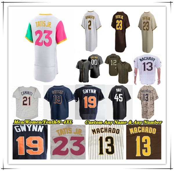 Baseball Jersey Jake Cronenworth Manny Machado Jurickson Profar Jackson Merrill Ha-Seong Kim Luis Arraez Xander Bogaerts Fernando Tatis Jr. Dylan Cease Tony Gwynn 4X