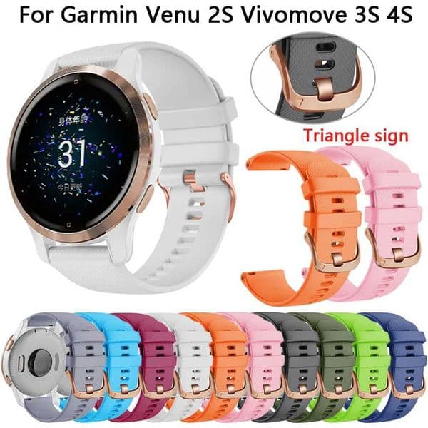 18MM Replacement Watchband For Garmin Venu 2S Move 3S Silicone Strap For Garmin Vivoactive 3S 4S Smart Watch Band Wistband Belt Z240824