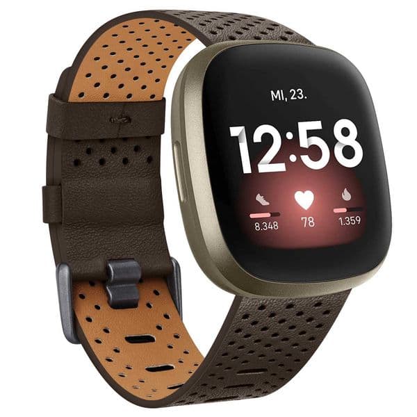 Breathable Leather Bracelet Strap For Fitbit Versa 3 Sense 2 Band Leather Smart Watch Band For Fitbit Versa 4 Strap Replacement Z240824