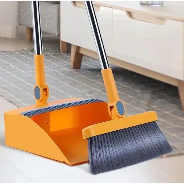 Folding broom set increases the thickness of dust collector by 180 ° The rotating folds and stores without sticking to hair effectively cleaning 240824