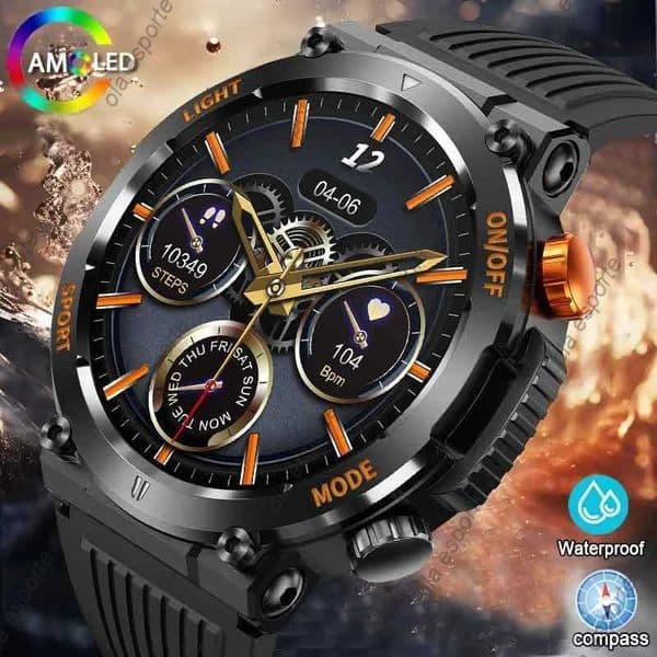 New For Huawei XM Military GPS Smart Watch Men Flashlight Compass Waterproof Outdoor Sport Tracker Bluetooth Call Smartwatch M240824
