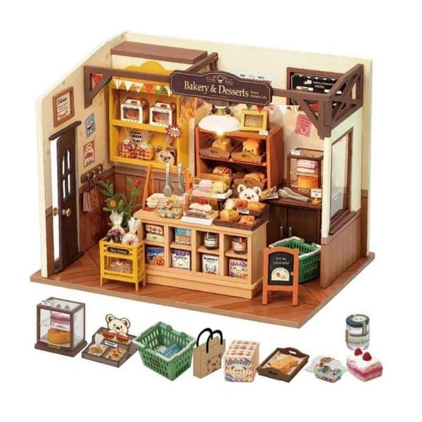 Robotime Rolife DIY Dollhouse Beckas Baking House Miniature Fantasy Magic Doll House Wooden Kit Toy 3D Wooden Puzzle for Kids M240824