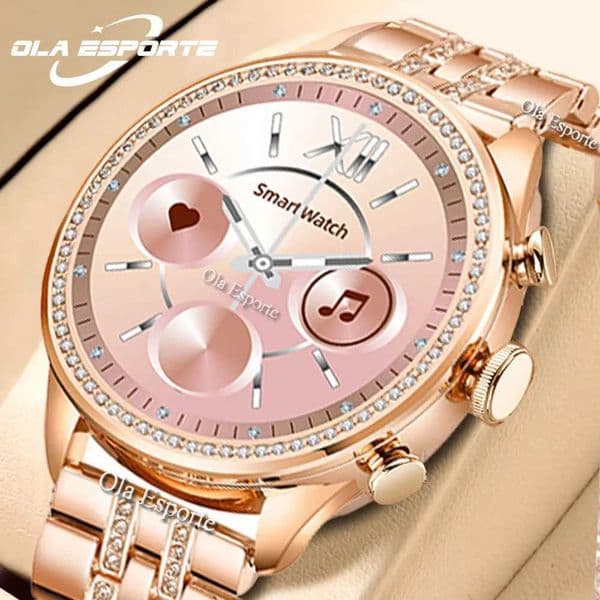 Fashion Smart Watch For Lady 1.28 Bluetooth Call Blood Pressure DIY Custom Dial Sport Bracelet Waterproof Men Smartwatch Women M240824
