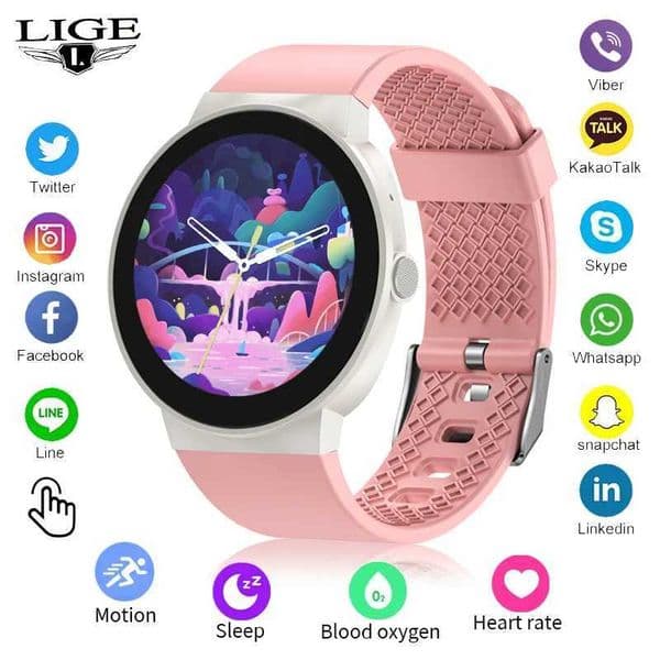 LIGE Smart Watch Women Bluetooth Call 1.39Screen Always Display Time Sports Fitness Bracelet IP67 Waterproof New Smartwatch Men M240824