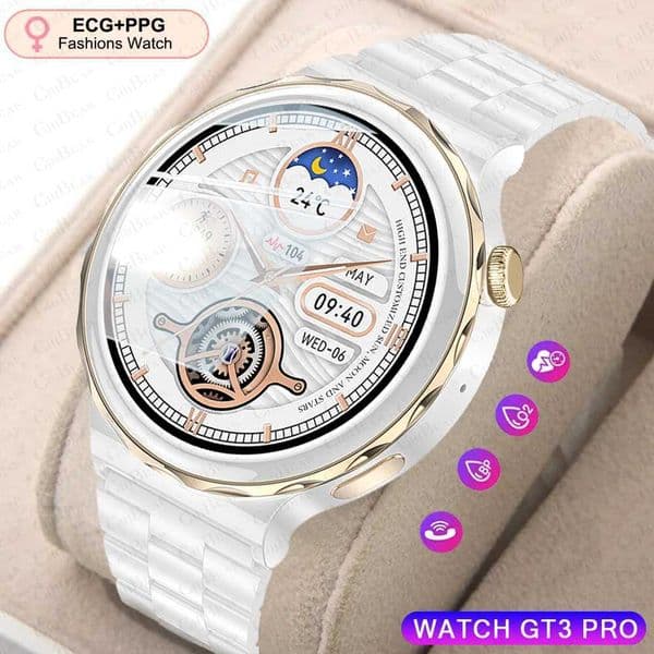 New Fashion Women Smart Watch Heart Rate GPS Sport Fitness Watch Waterproof Voice Call AMOLED Smart Watch For Android IOS M240824