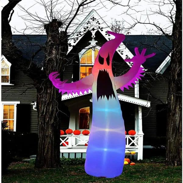 3.6-meter Halloween inflatable horror ghost with automatic color changing LED decorative props suitable for home gardens and courtyards 240824