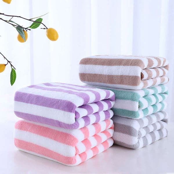 Swim Simple Absorbent Stripes Microfiber Comefor Quick Drying Bath Towel Soft Adults Face Hand Towels FY8914