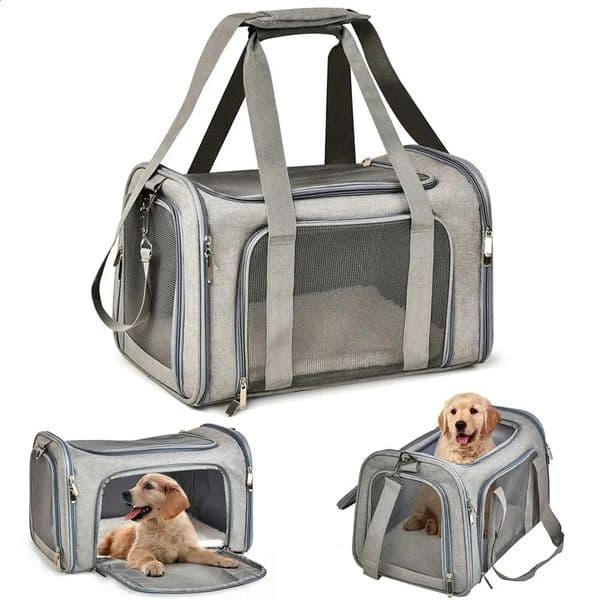Dog Bag Soft Side Backpack Cat Pet Carriers Dog Travel Bags Airline Approved Transport For Small Dogs Cats Outgoing 240824
