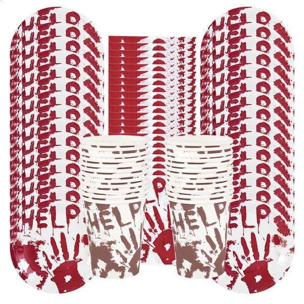 Halloween disposable desktop software horror blood help manuscript cardboard paper cup napkin decoration 240826