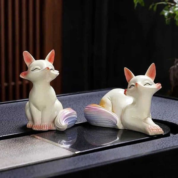 Tea Ceremony Accessories New Fox Color-changing Tea Pet Ornaments Creative Home Small Fox Tea Play Desktop Figurines DecorationXJ240824