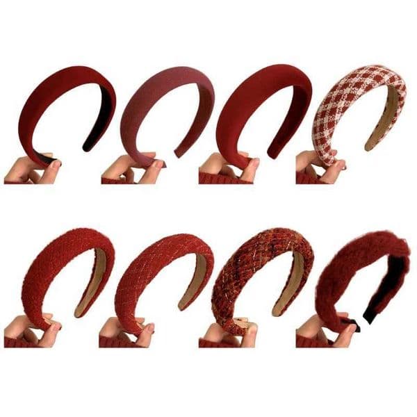 Christmas fabric headband aesthetic thick foam hairpin holiday headband retro French headband new M240826