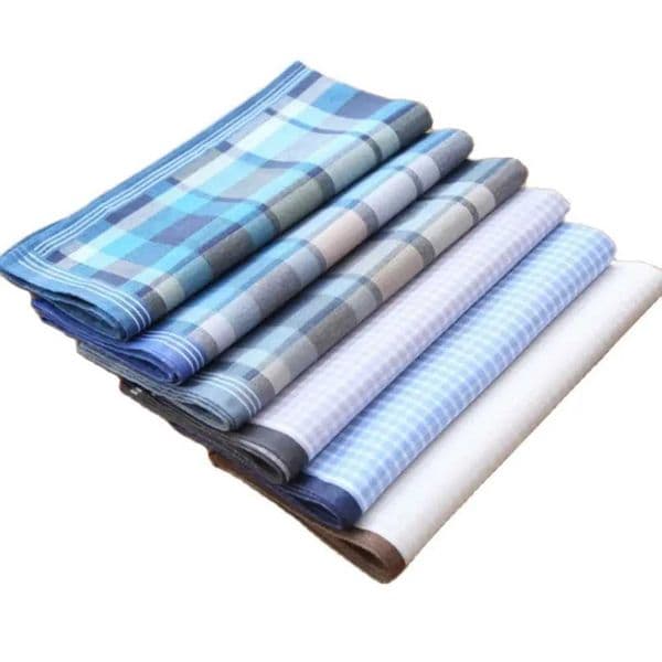 SHSEJA Vintage Plaid Square Hankerchief for Men Cotton Hanky Wedding Party Handichief 43x43cm 6 pieces per batch W240824