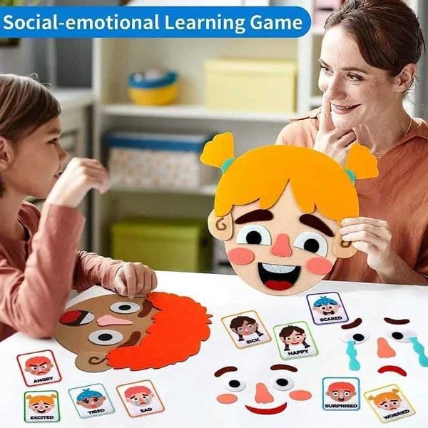 Montessori childrens facial expression game emotional change toy and 9-card kindergarten learning and education toy W240827