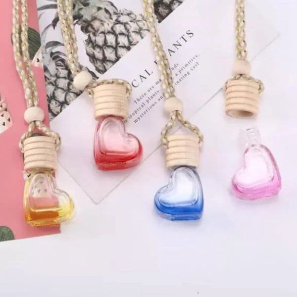 Heart Perfume Bottle 5ML Empty Hanging Car Perfume-Bottle Cars Air Freshener Love Perfume-Pendant Bottles For Smell Essential Oil LL