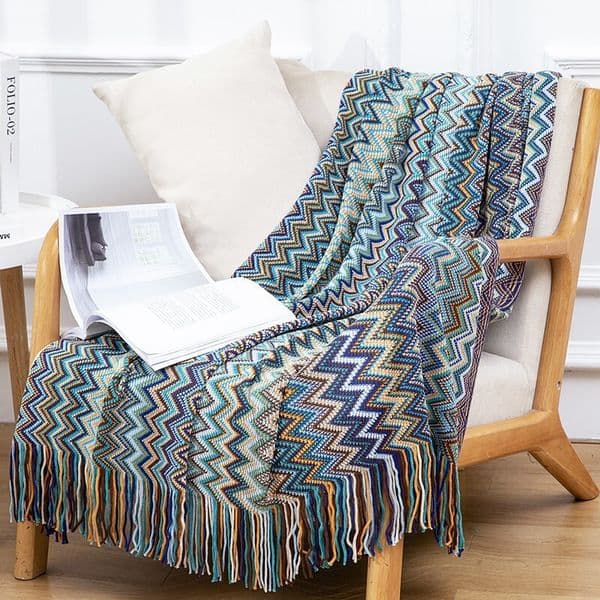 STOCK Bohemian Style Hotel Homestay Bed End Office Nap Air Conditioning Cover Knitted Sofa Blanket Free Shipping