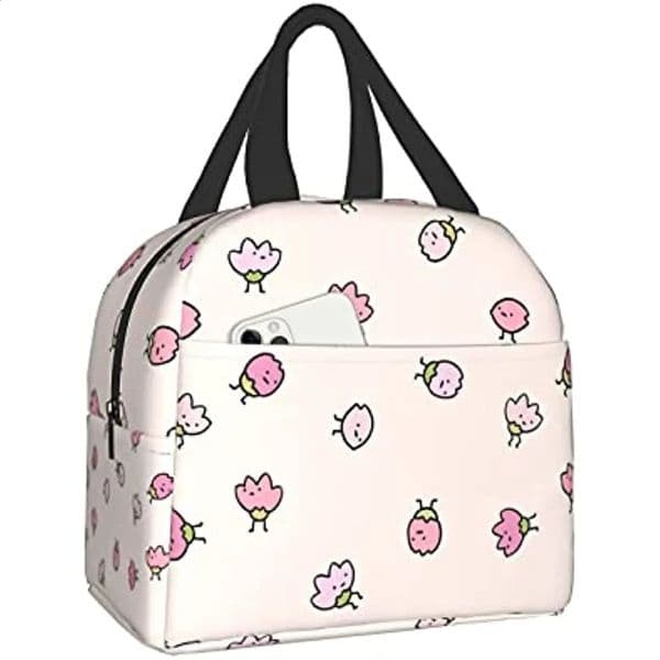 Kawaii Flower Lunch Box Travel Bag Picnic Insulated Durable Shopping Return to School Reusable Waterproof 240826