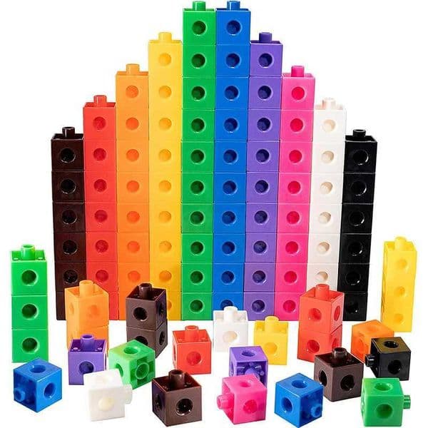 100 math linked cubes interlocking multiple links counting stacked blocks childrens learning and education toys gifts for children W240827