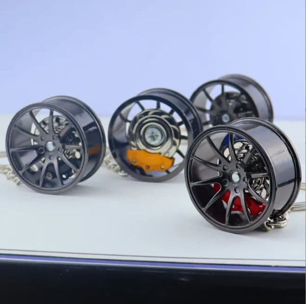 Creative gift car metal keychain turbo gear hub pendant brake disc shock absorber Pendant LL
