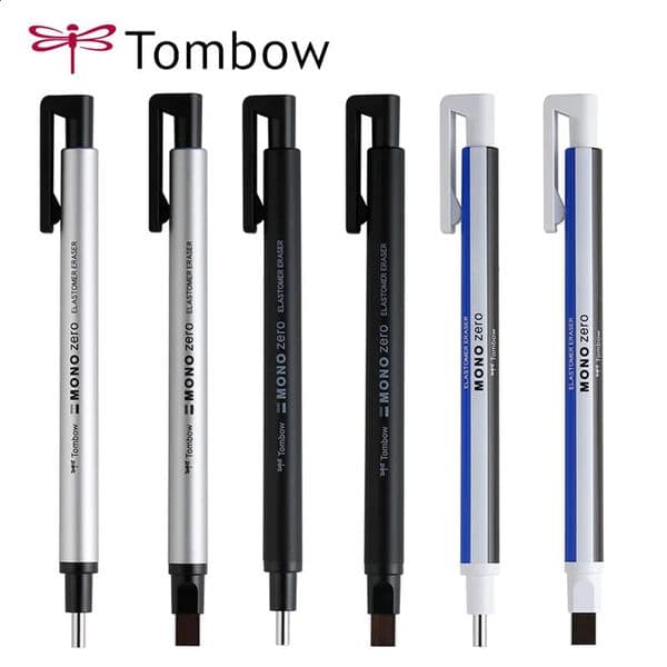 TOMBOW MONO Zero Eraser Mechanical Eraser Meticulous Highlighting Refillable Pen Shape Rubber Press Type School Stationery 240826