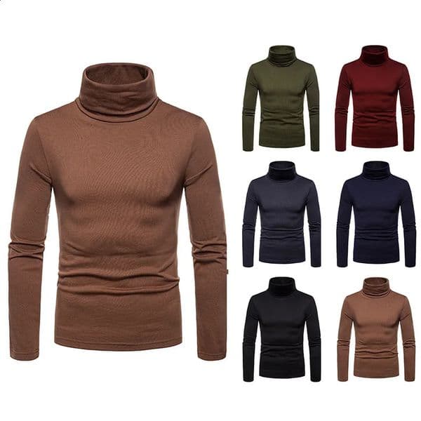 underwear mens ultrathin winter turtle collar bottom shirt thick warm wool floral long sleeved top Tshirt 240827
