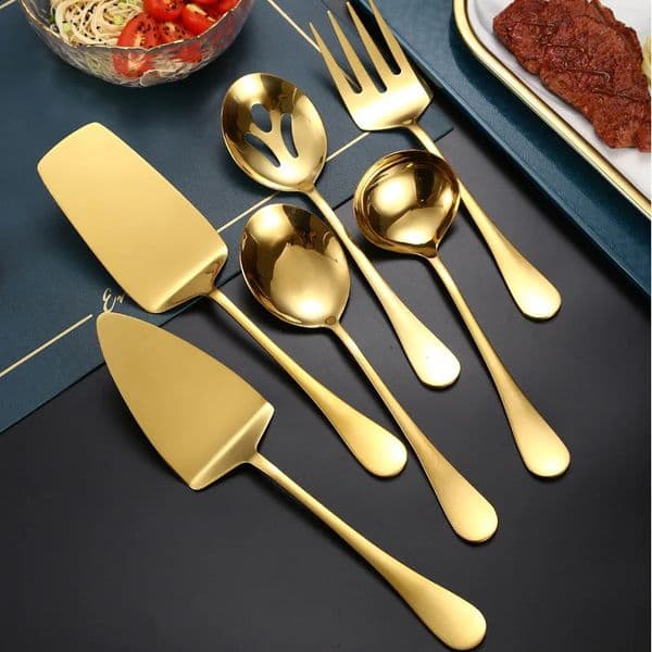 Stainless steel large golden spoon Western tableware kitchen 240827