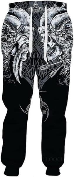 Free shipping Sweatpants Mens Viking Norse Mythology Jogger Pants Odin Tattoo 3D Print Lounge Lightweight Joggers Wide With Pockets Sweat Trousers Y2K