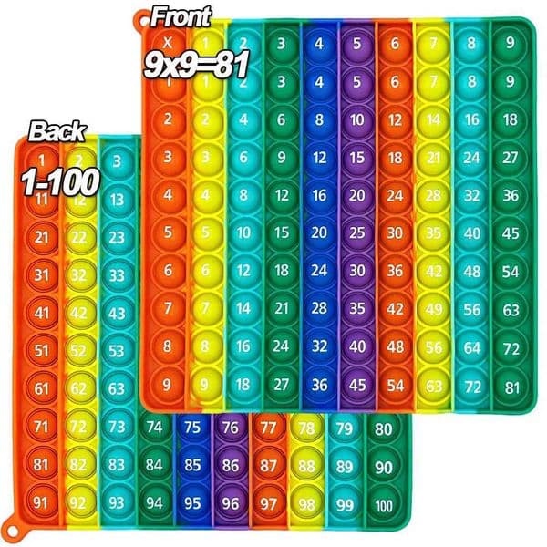 9x9 multiplication 1-100 counting Fidget Pop toy silicone push bubble Pop math learning digital education toy childrens gift W240827