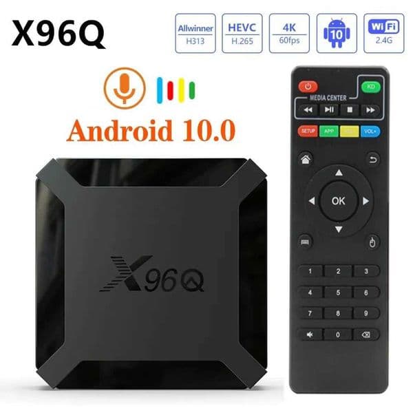 X96Q Android 10.0 TV Box Allwinner H313 quad core 4K 2.4G WiFi X96 1GB 8GB set-top boxM240827