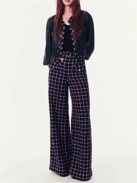 Chan 2024 new CC Paris runway pants women cargo pants womens high quality tweed trousers designer clothes women Women's trousers flare leggings wide-leg pants