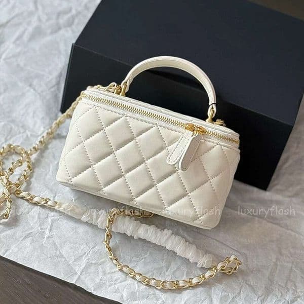 26ss Women Crossbody Bags Velvet Black Designer Shoulder Bag Vanity Lipstick Makeup Bag Long Case Chain Handbags with Mirror