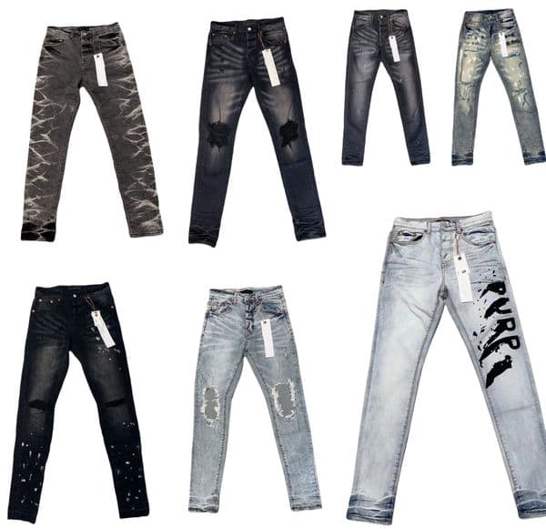 Designer Jeans Plus Size for Man Pants Denim Rip Grey Mens Distress Hiphop Top Quality Skinny Youth Black Rock Tall Slim Fit Stretch Elastic Hip Hop Biker Straight Leg