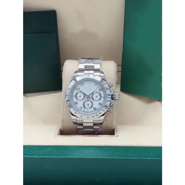 Luxury Men Classic Watch White Dial Automatic Movement Mechanical 40mm Watches Stainless Steel Sapphire Glass Self-Wind Fashion Wristwatch
